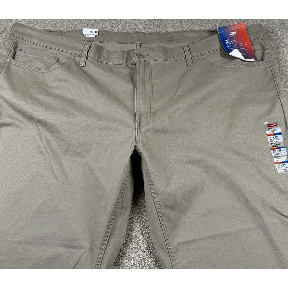 Levi's 541‎ 50x30 Athletic Taper Khaki Pants Mens All Season Tech Tan